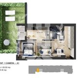Pipera Plaza, studio, curte privata